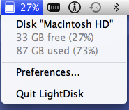 LightDisk：让你在菜单栏随时查看硬盘使用情况