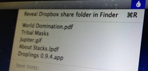 Droplings: 从Menu Bar直接上传文件至Dropbox