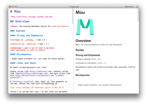 Mou：MarkDown 编辑利器
