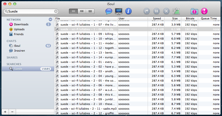iSoul：Soulseek Mac客户端