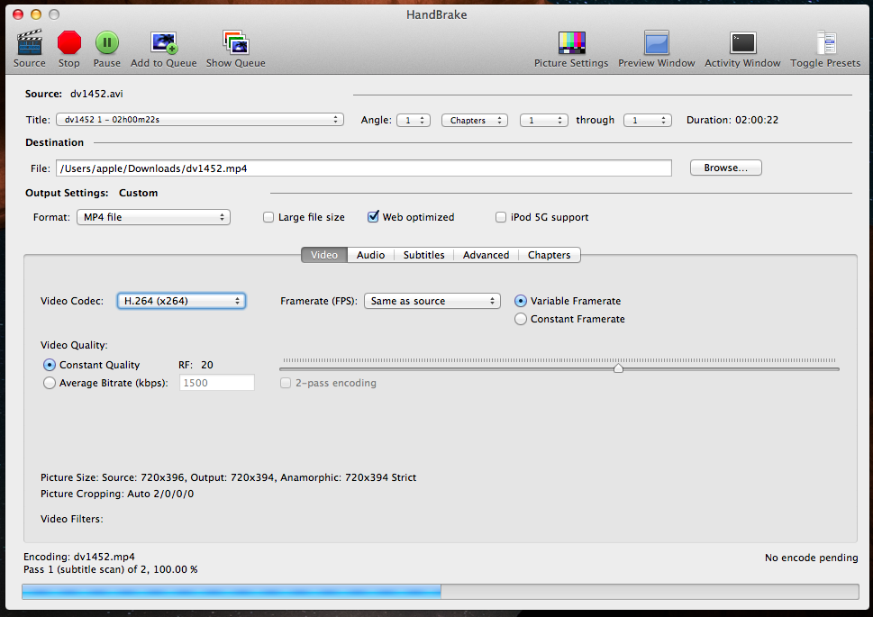 HandBrake，开源视频格式转换工具，能将主流格式转换为MP4或MKV格式