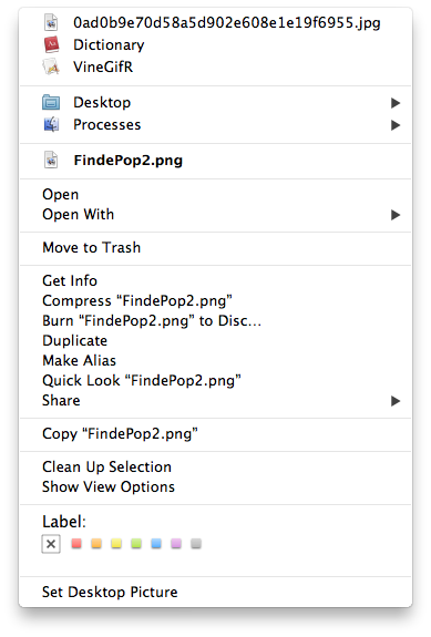 FinderPop：OS X右键增强菜单