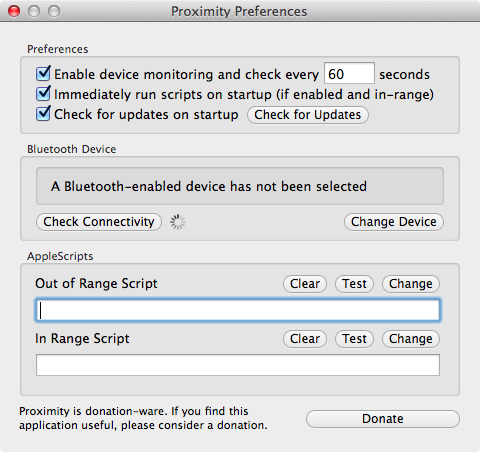 Proximity：监测接近Mac的蓝牙设备并自动执行AppleScript脚本