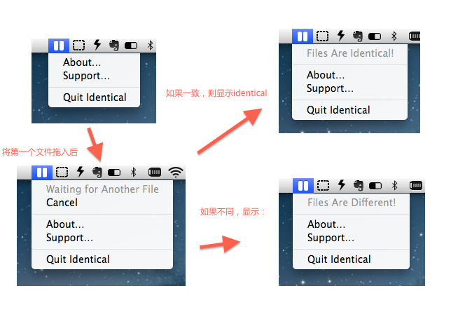 Identical：比较两个文件是否相同