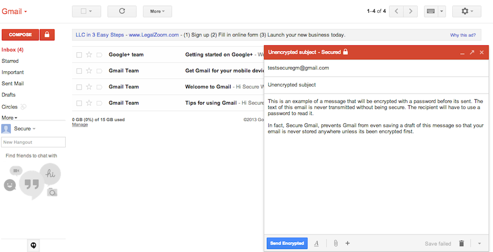 Secure Gmail：Gmail邮件加密插件