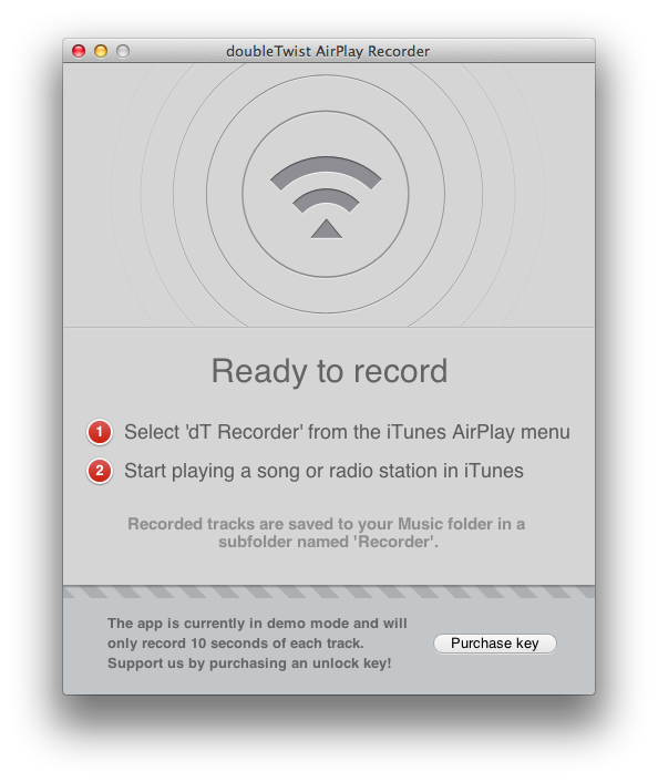 doubleTwist AirPlay Recorder for Mac：为你录制Airplay iTunes Radio中的歌曲