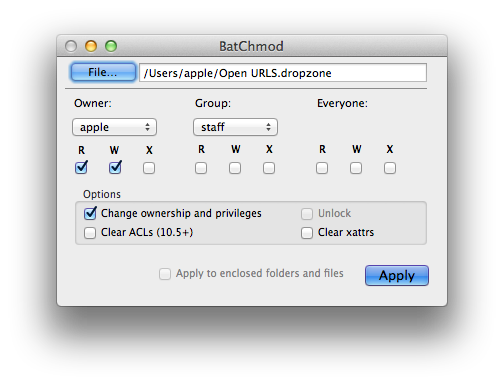BatChmod 批量修改Mac文件