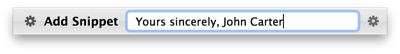 Add Snippets