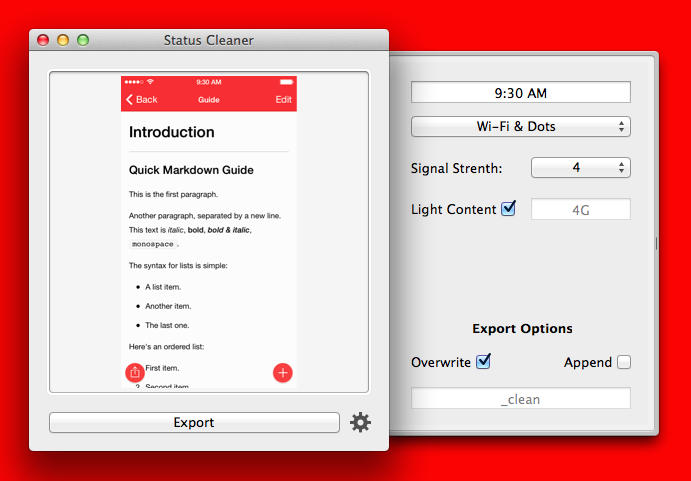 Status Cleaner：iPhone截屏图状态栏美化工具