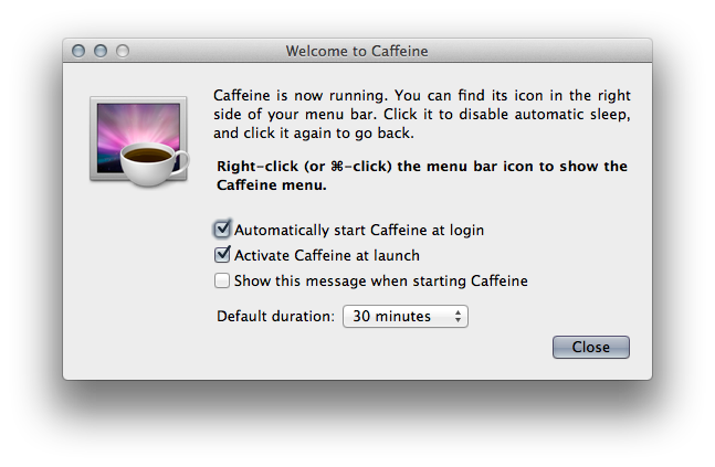Caffeine Mac 防休眠鼻祖软件