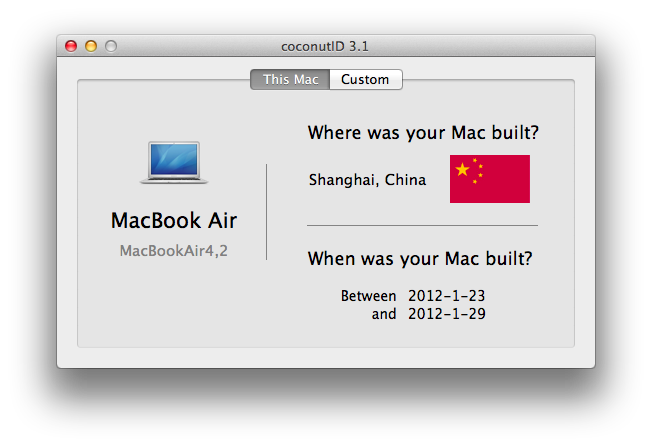 CoconutID：你的Mac产地是哪？