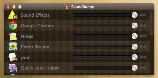 SoundBunny：为Mac内的程序们设定不同音量