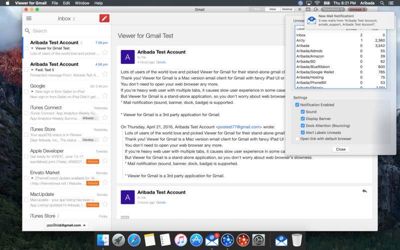 gmail desktop view