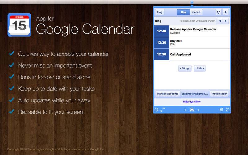 App for Google Calendar Toolbar & Desktop Mac玩儿法
