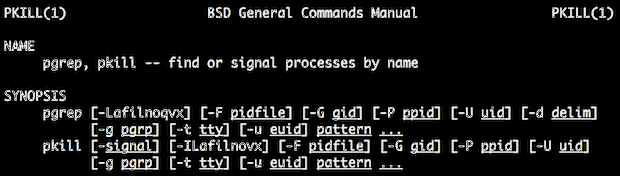 教你使用pkill命令关闭进程【OS X ML】