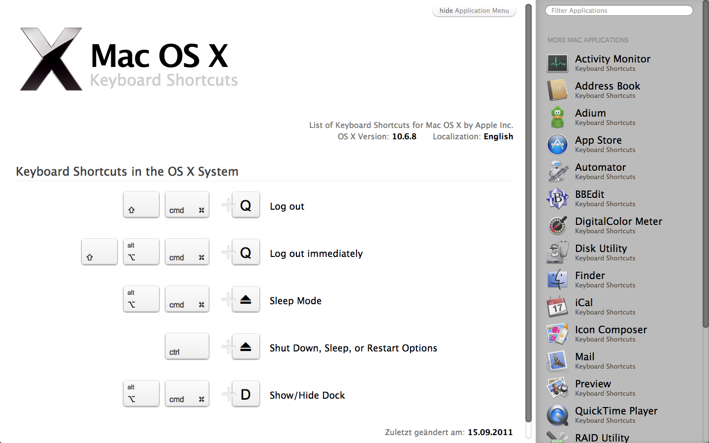 keyboard-shortcuts：在线学习Mac热键