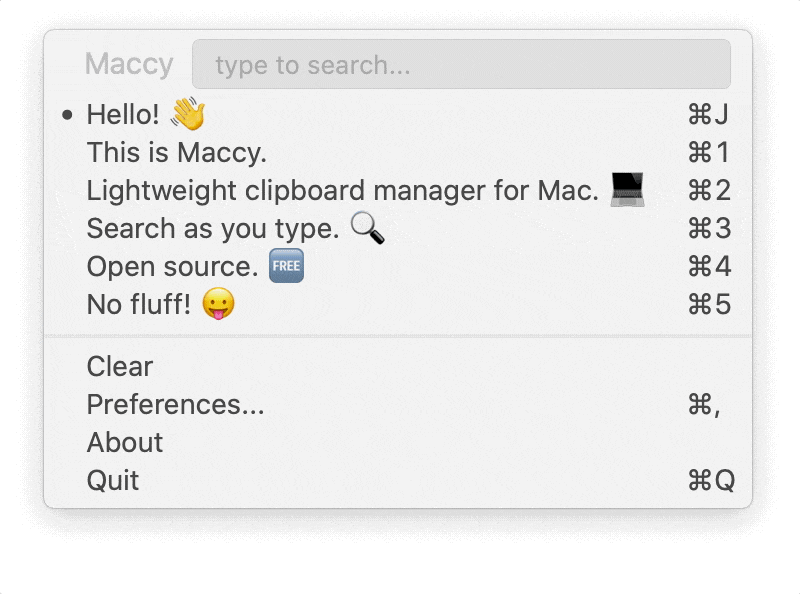 Maccy：轻量化搜索式剪贴板工具