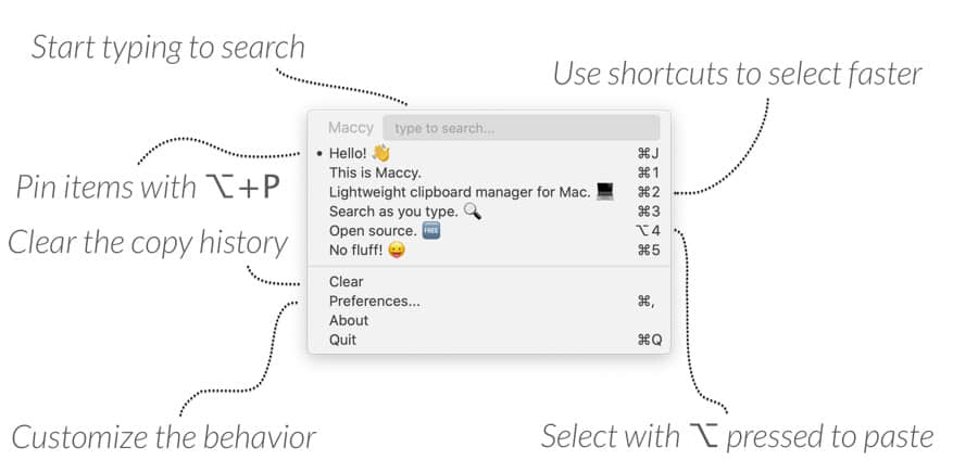 Maccy：轻量化搜索式剪贴板工具