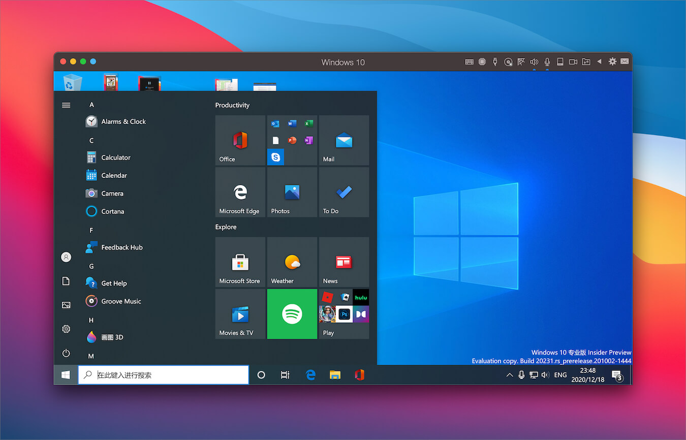 Parallels Desktop 16 低调推出 M1 Mac 技术预览版，支持 ARM64 Windows 10 虚拟机