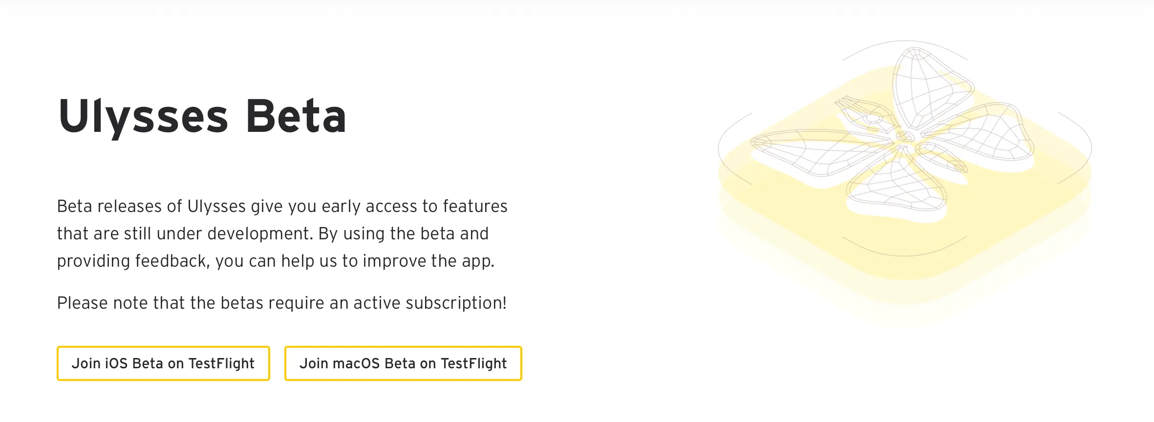 Ulysses Beta 发布，提供 macOS/iOS 两个平台内测招募