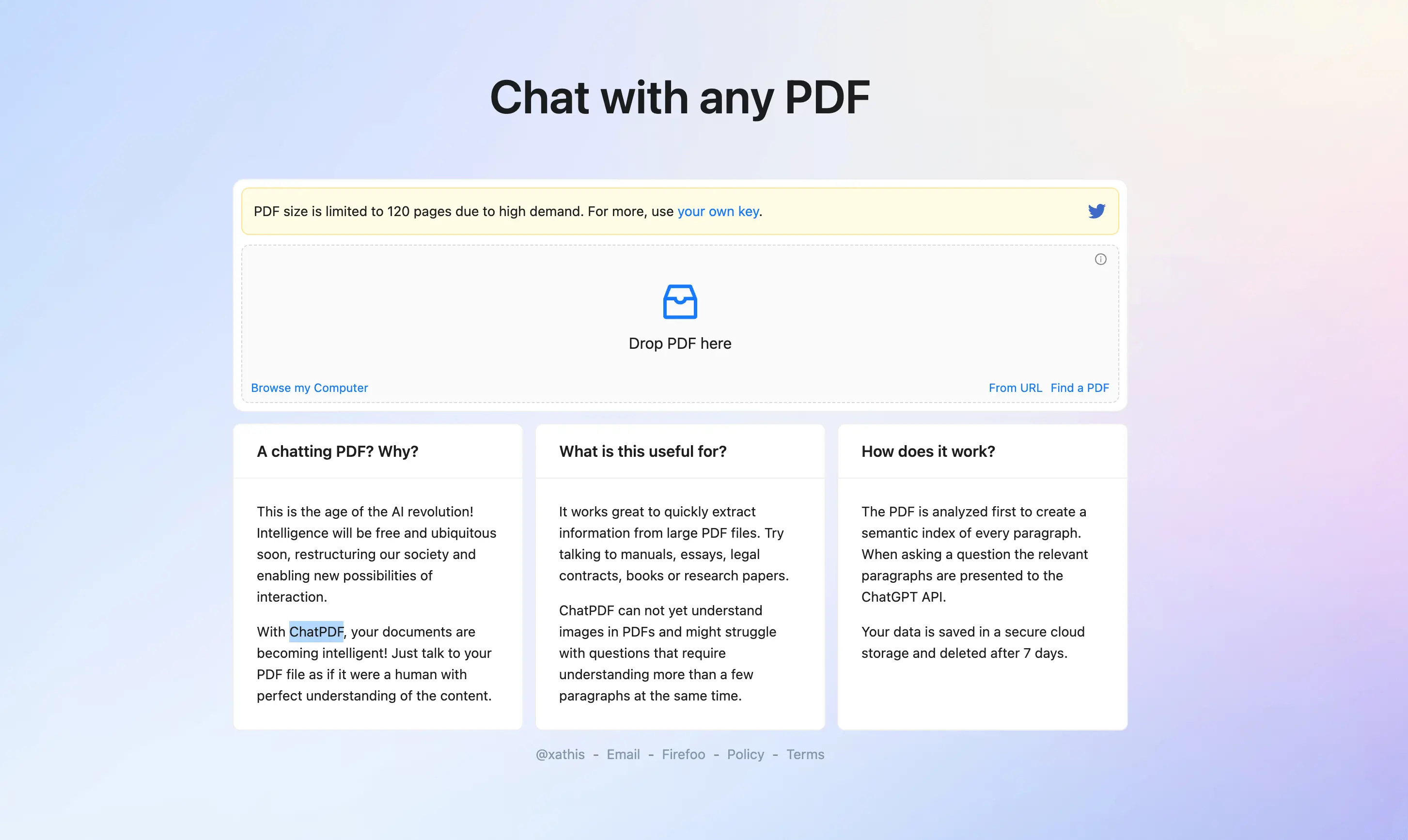 ChatPDF: 和你的 PDF 直接聊天获取信息，再也不用傻傻的钻研文字了