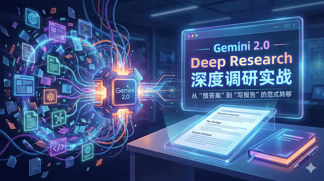 Deep Research 深度调研：从“搜答案”到“写报告”的范式转移 「Gemini 2.0 生产力全书系列三」